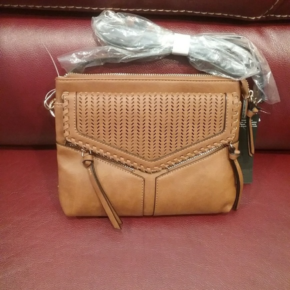 Violet Ray Handbags - NWT Cognac Laser Cut Designed Xbody Final Price
